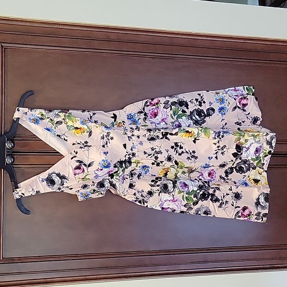 Modcloth Floral print cutout short dress sz Small